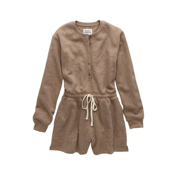 American Eagle Cozy Henley Lounge Romper - Picture 3 of 9